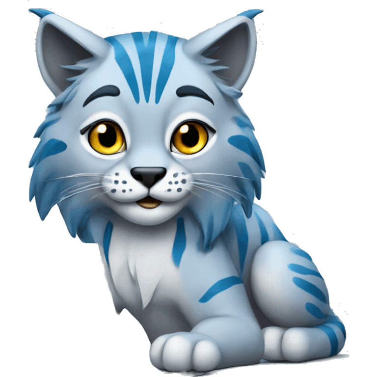 A blue lynx with a laptop emoji