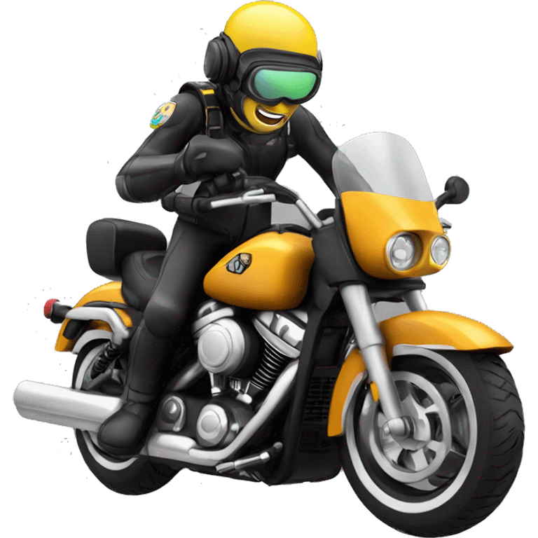 Harley motorcycle scuba diver emoji