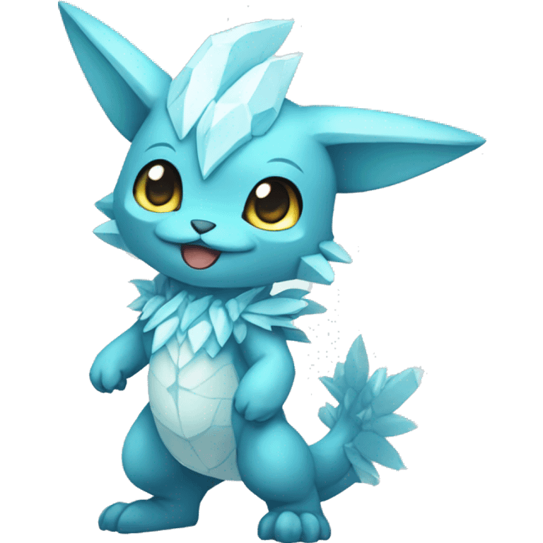 a anthro crystallized chibi-style rock-type-ice-type Fakémon-hybrid full body emoji