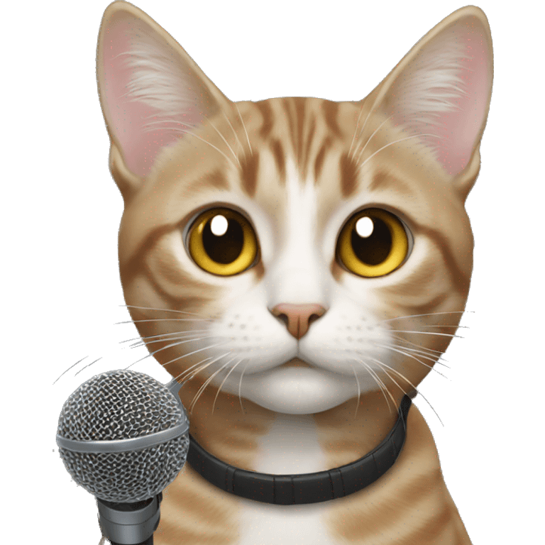 Cat with mic emoji