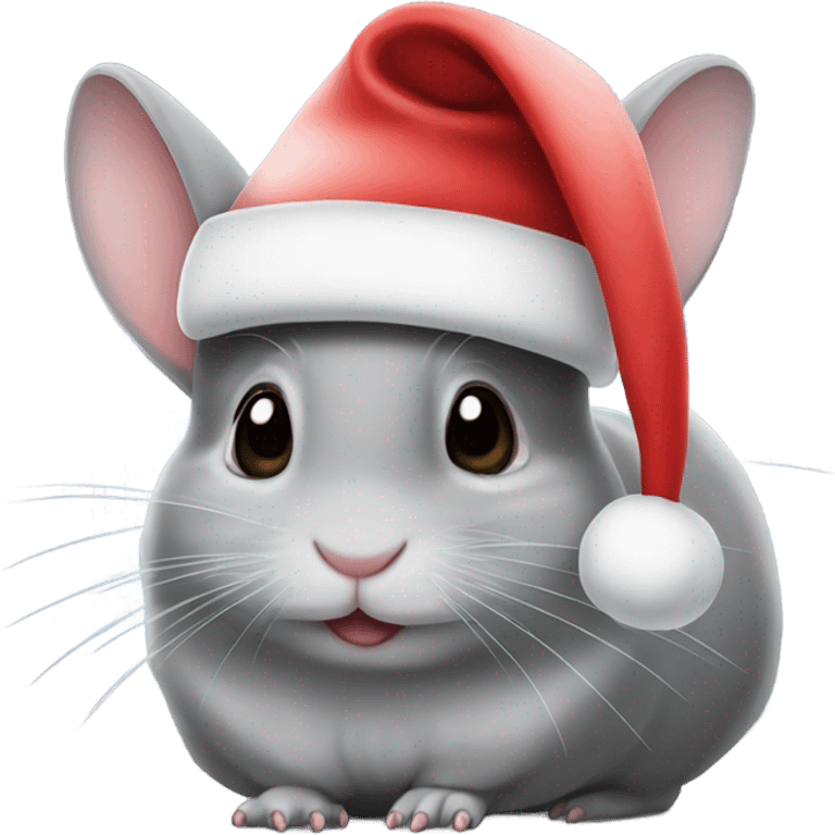 chinchilla wearing a santa hat emoji