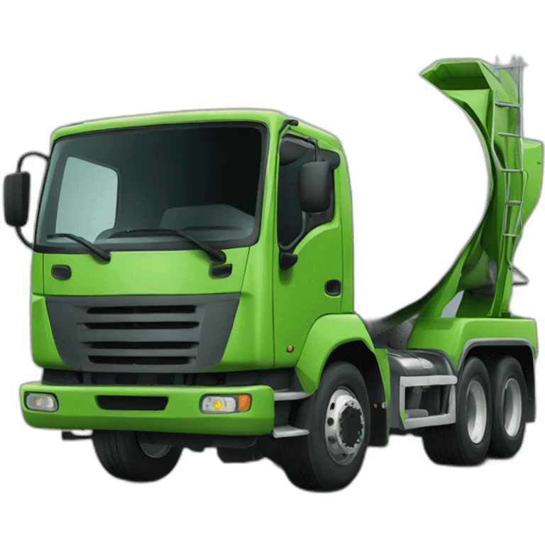 green concrete mixer truck emoji