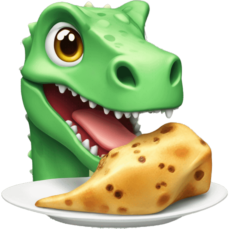 cute dinosaure eating emoji