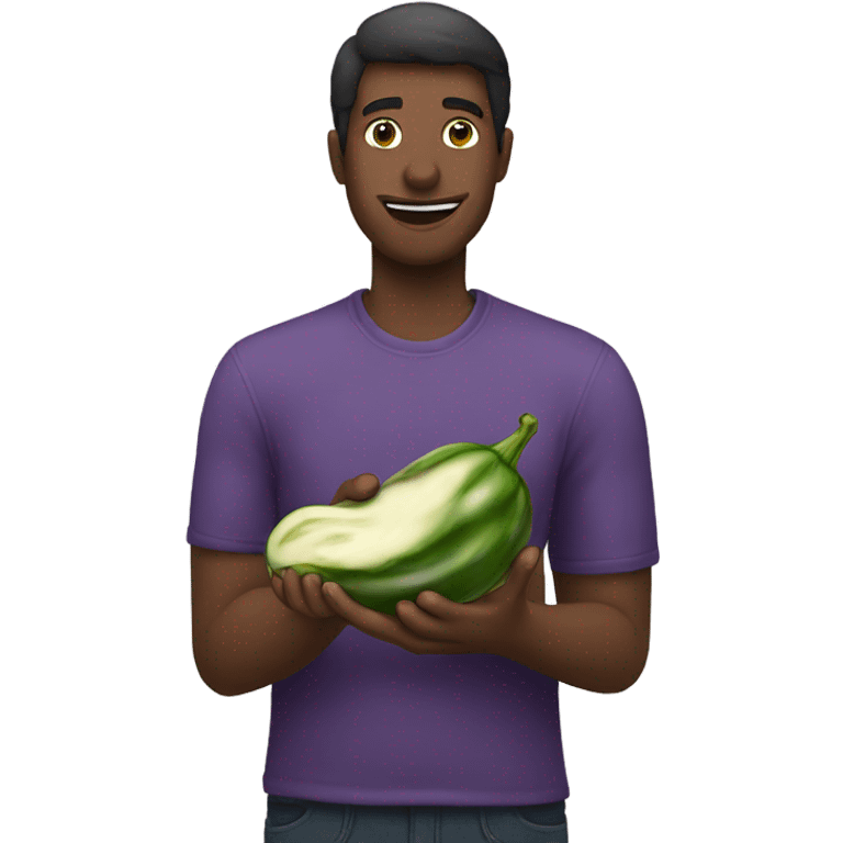 man eating eggplant emoji