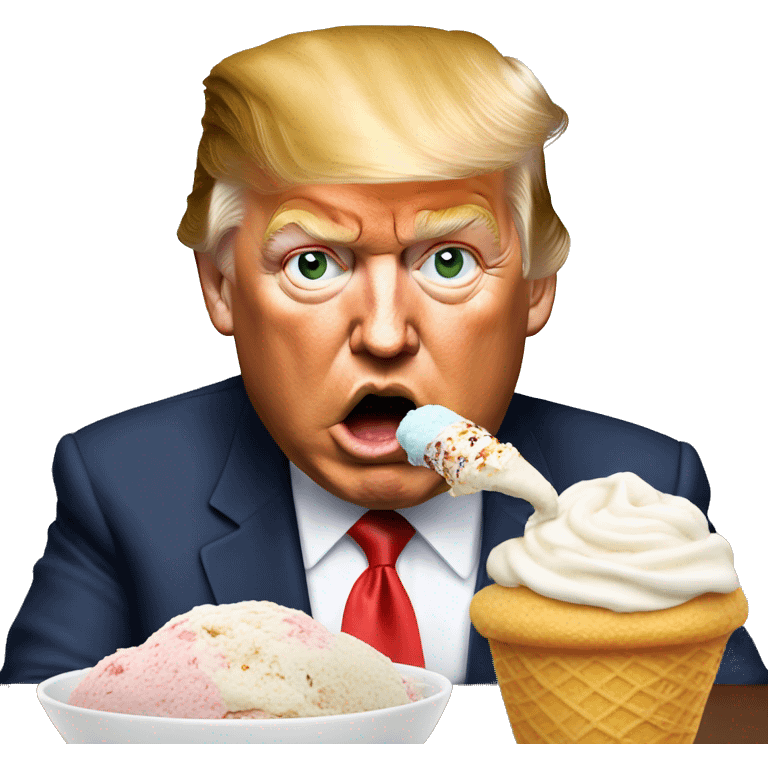 Donald Trump eating Icecream emoji