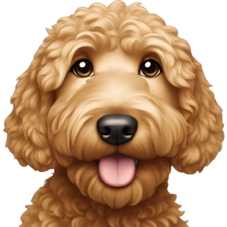 A caramel goldendoodle emoji