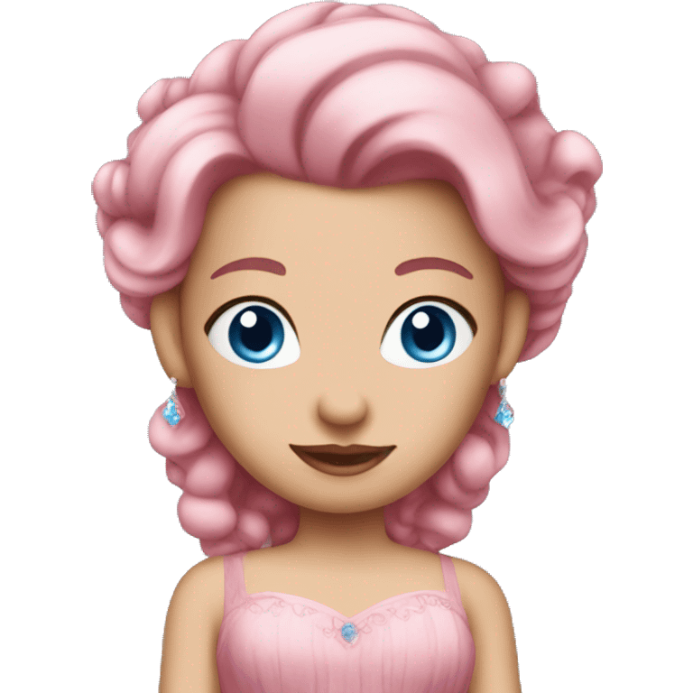 Pinked hair princess with blue eyes and pink dress emoji