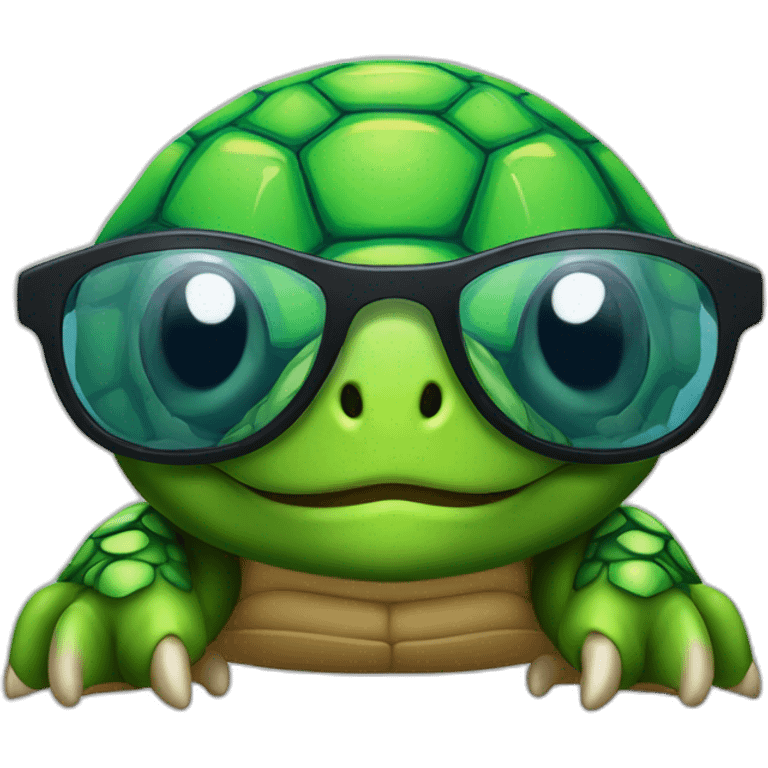 Tortue avec des lunettes de bain emoji