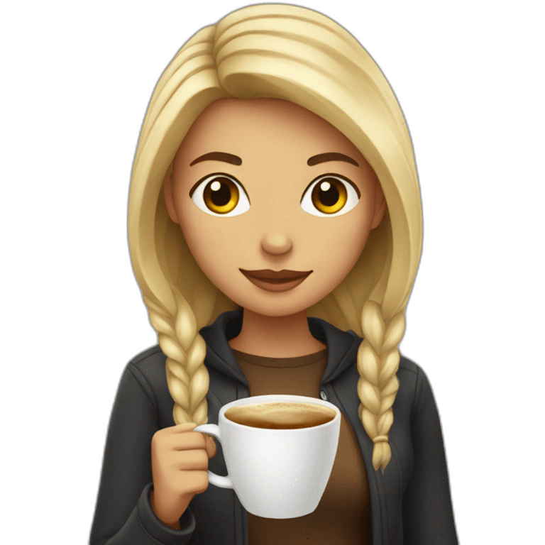 Girl with coffee emoji