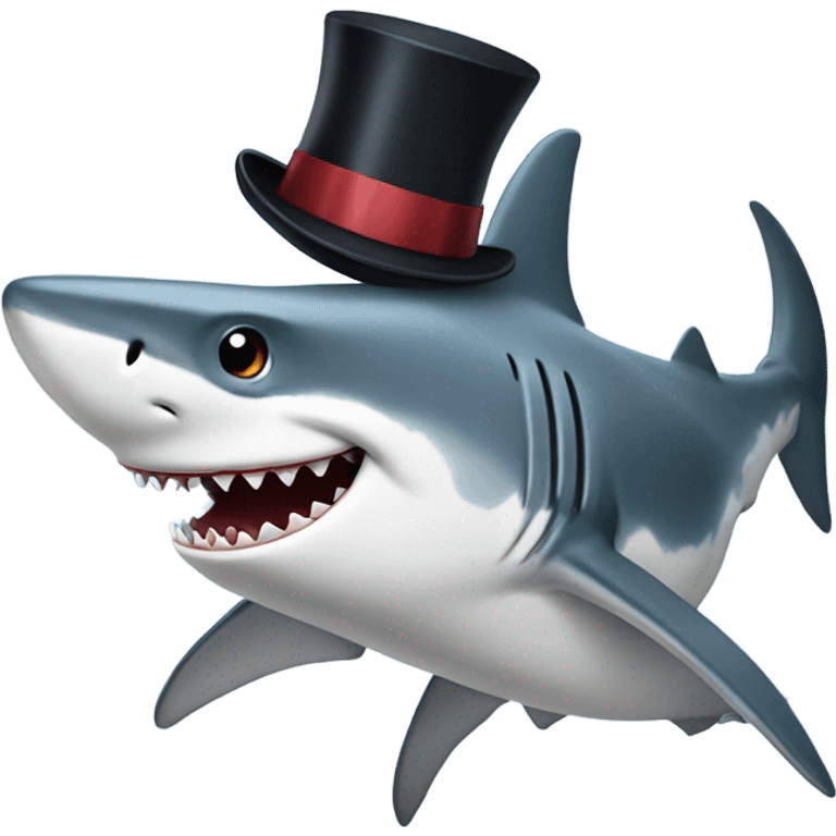 Shark with a top hat emoji