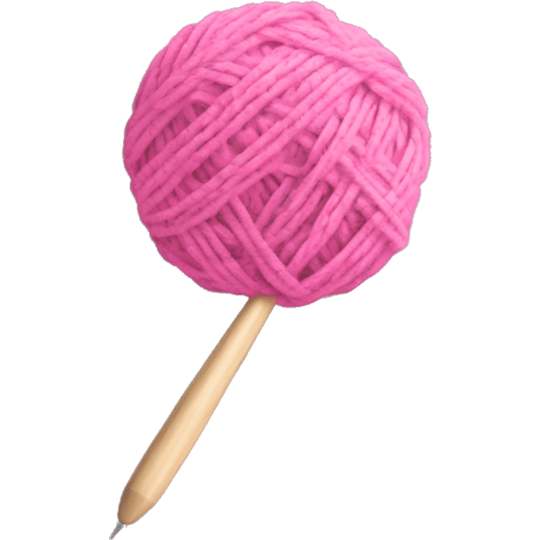 pink ball of yarn with crochet hook emoji