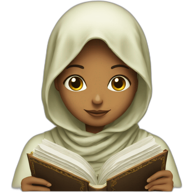 A veiled girl holding the Qur’an emoji