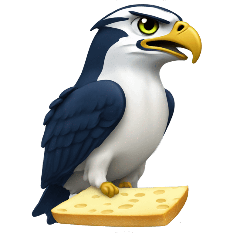 Seahawk eating cheese emoji