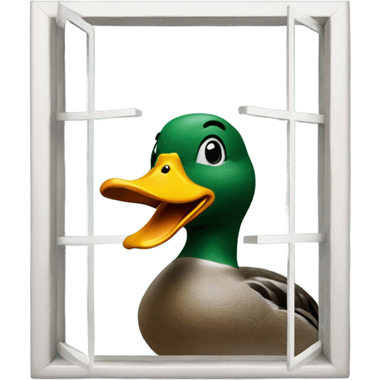 duck peeking through window emoji