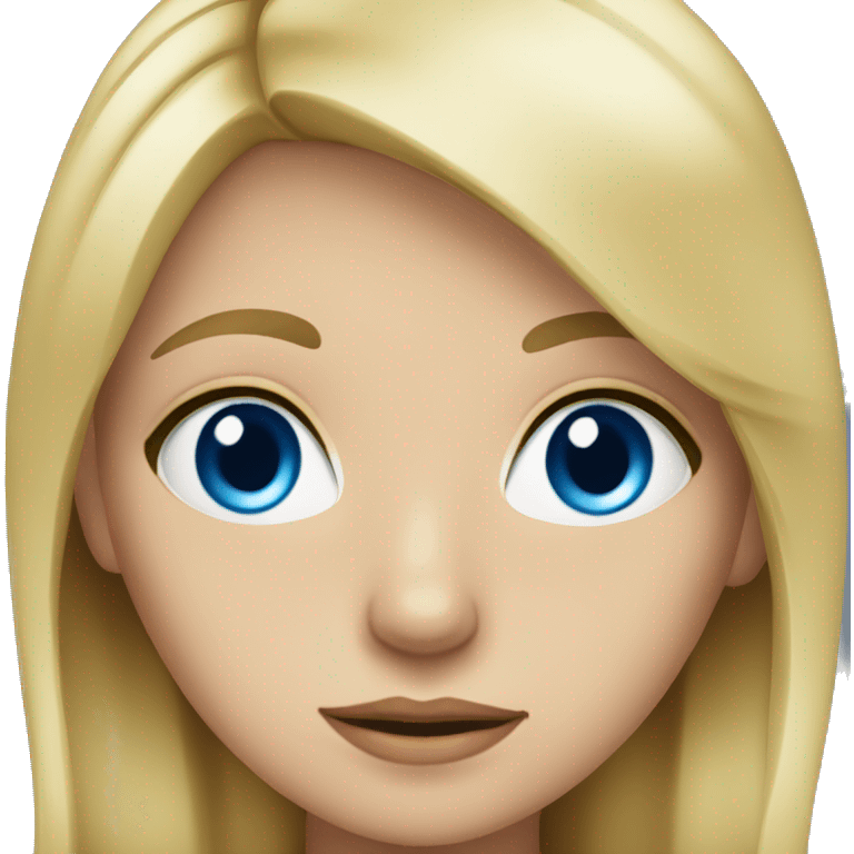 a blonde girl with blue eyes in a suit emoji