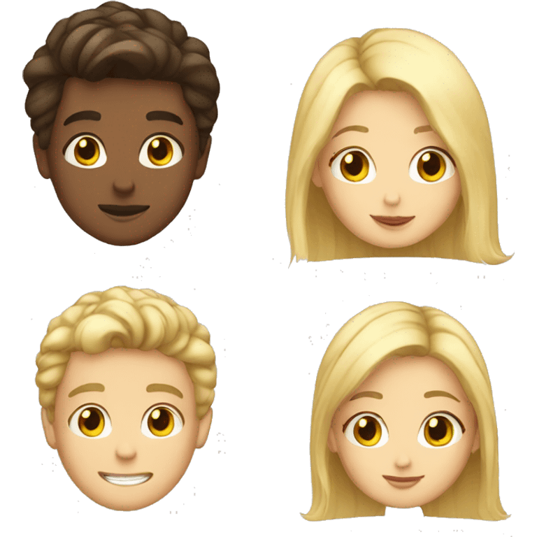 Brunet Boy in love with blond girl  emoji