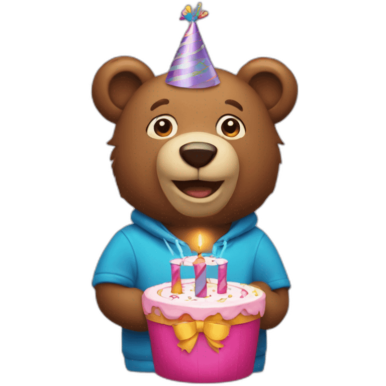 happy birthday bear emoji