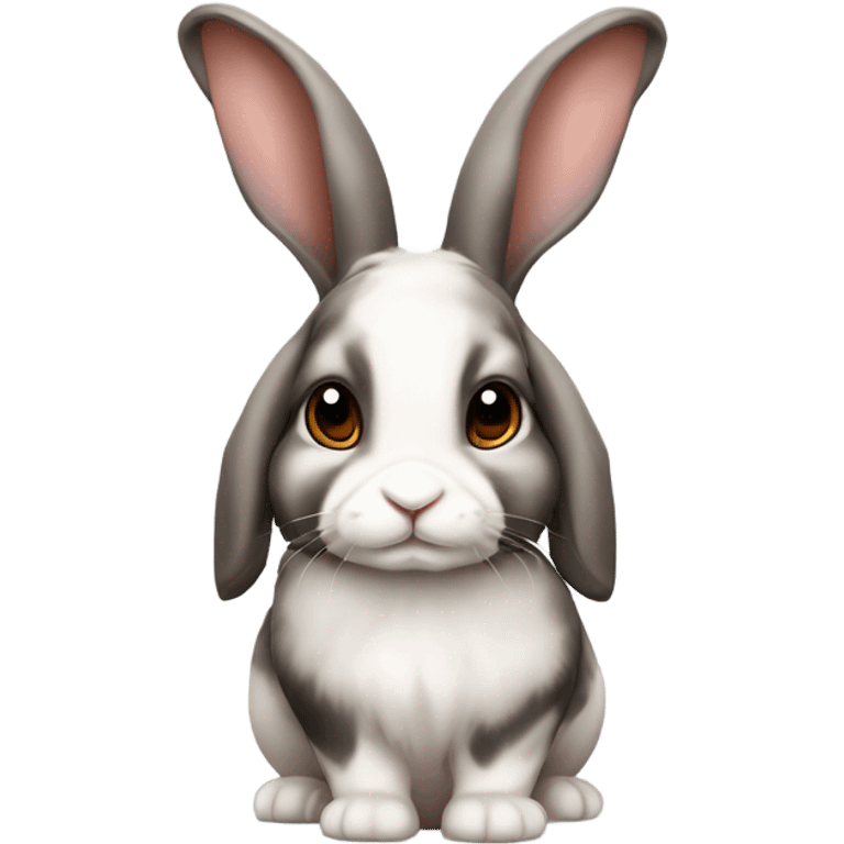 Harlequin lop ear rabbit emoji