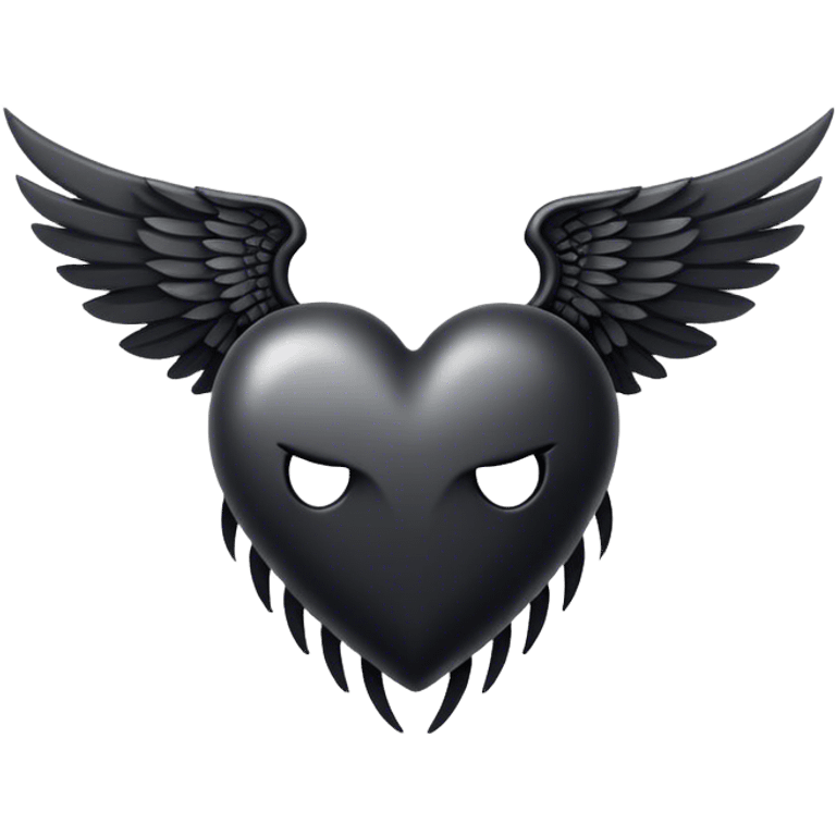 Black heart with wings and horns emoji