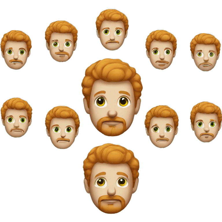 ginger man mustache little beard brown eyes green hoodie emoji