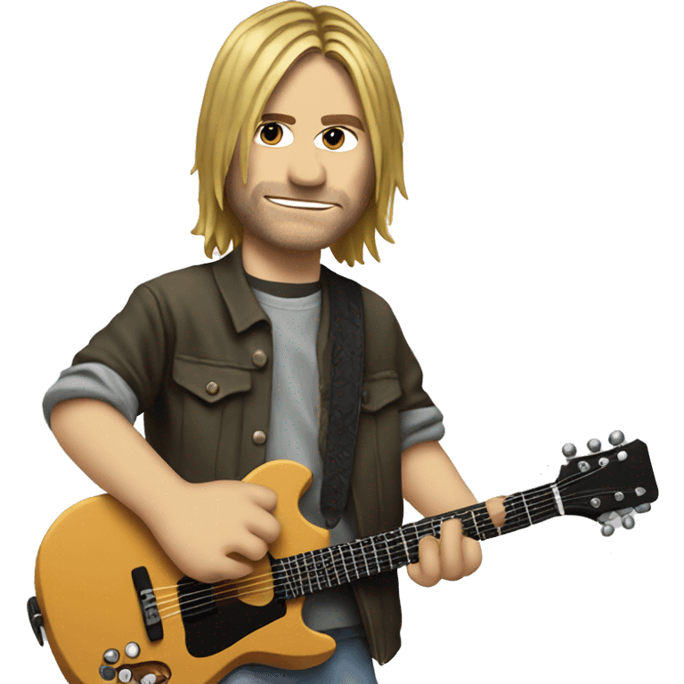 Kurt Cobain with a guitar emoji