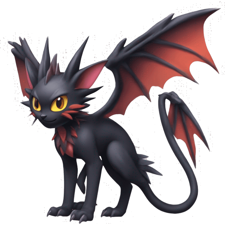  Kawaii Edgy Cool Beautiful Noivern-Nargacuga-Litten full body emoji