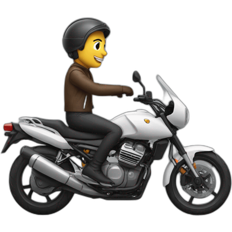 Chat sur une moto  emoji