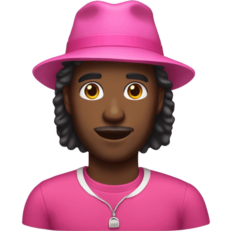 Black man with a pink hat  emoji