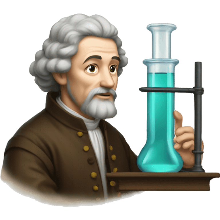 16th century scientist looking at test tube emoji