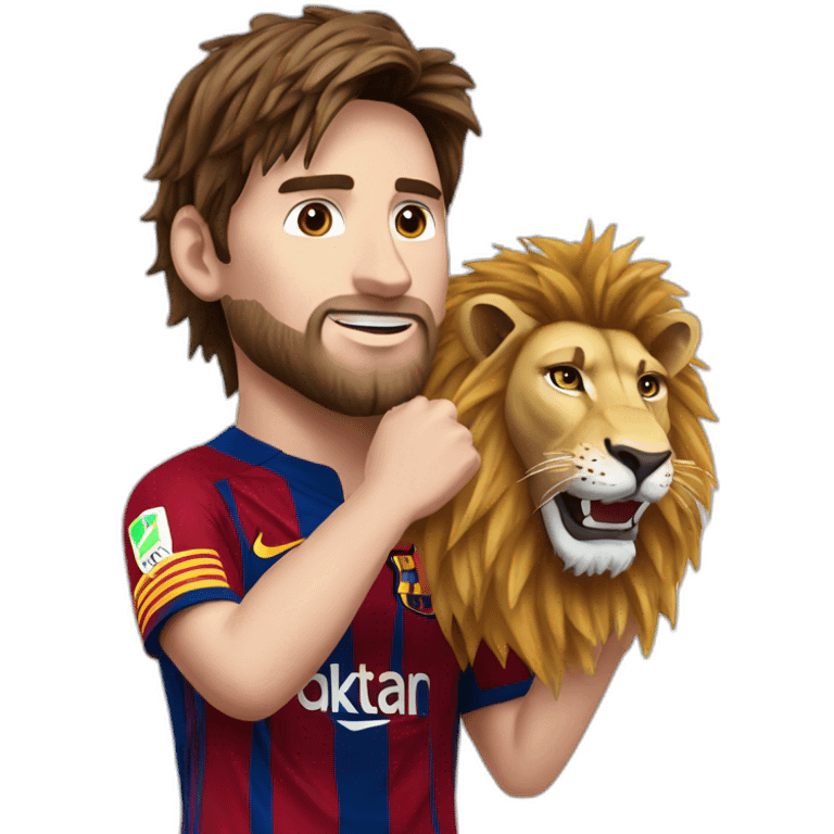 Messi sur un lion emoji