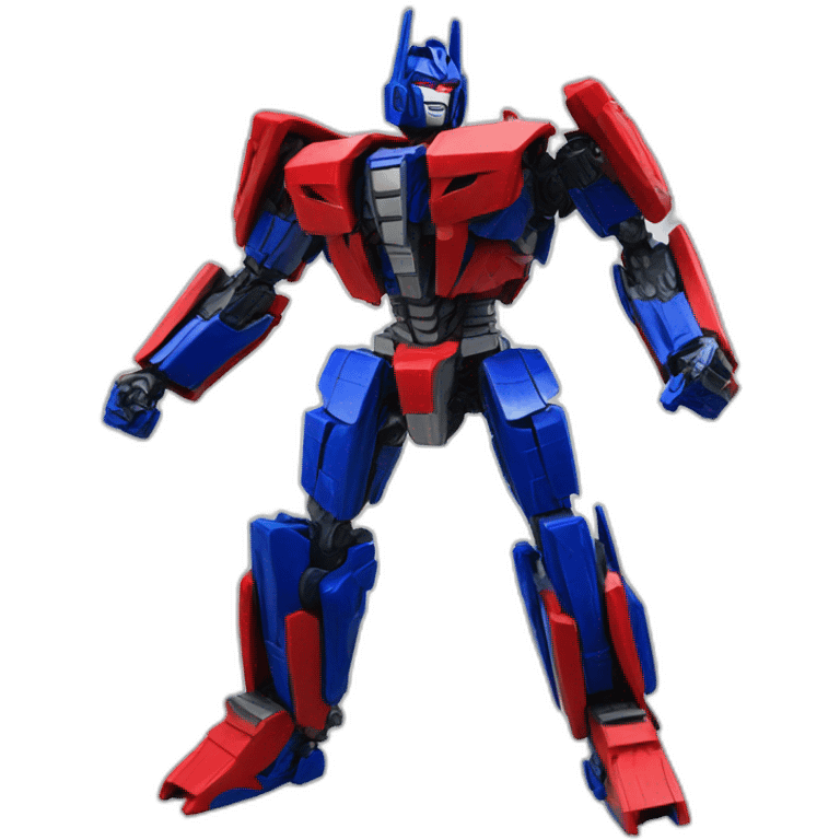 Transformer red blue power stand up right leg front left leg back emoji