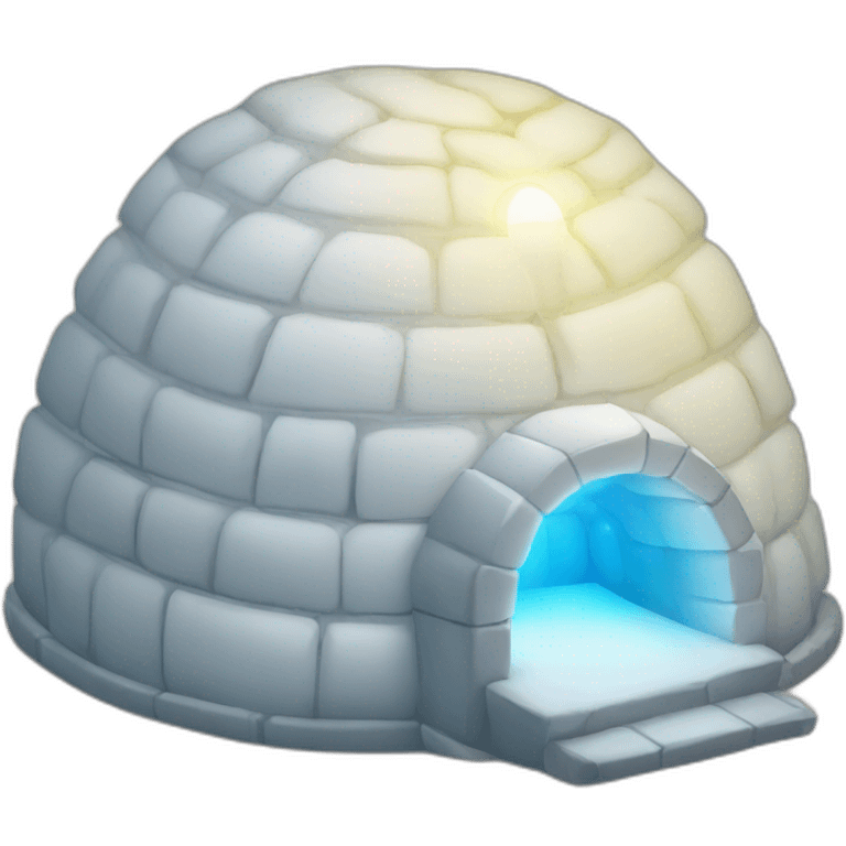 igloo with big idea bulb glowing emoji