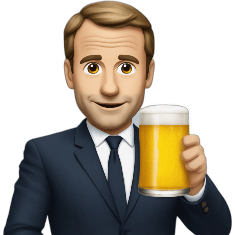 Macron qui boit une bière emoji