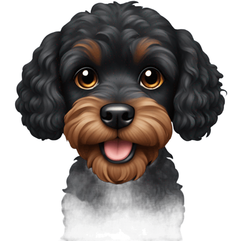 Black cavoodle dog emoji