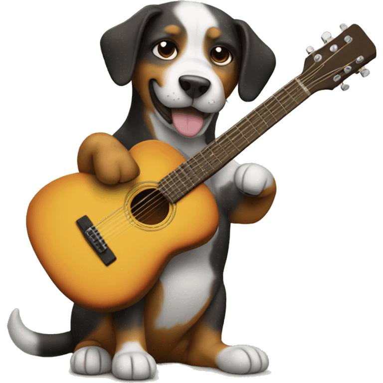 Dog play guitar emoji