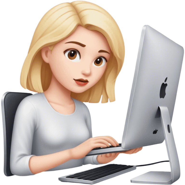 Girl working in a Mac  emoji