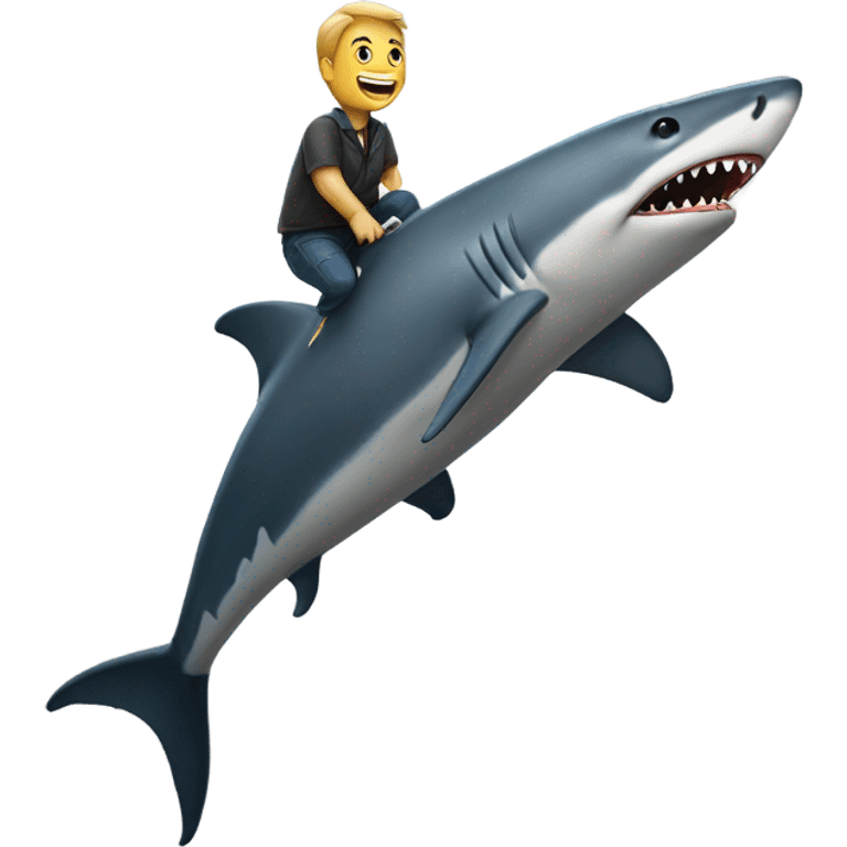 Man on shark emoji