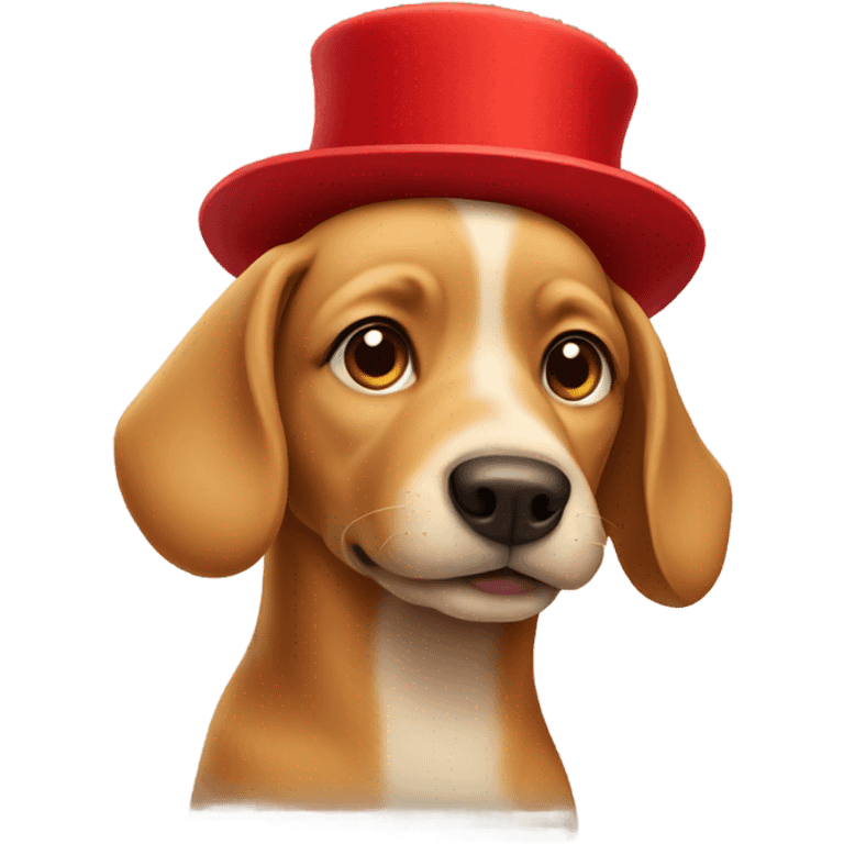 Dog with a red hat emoji