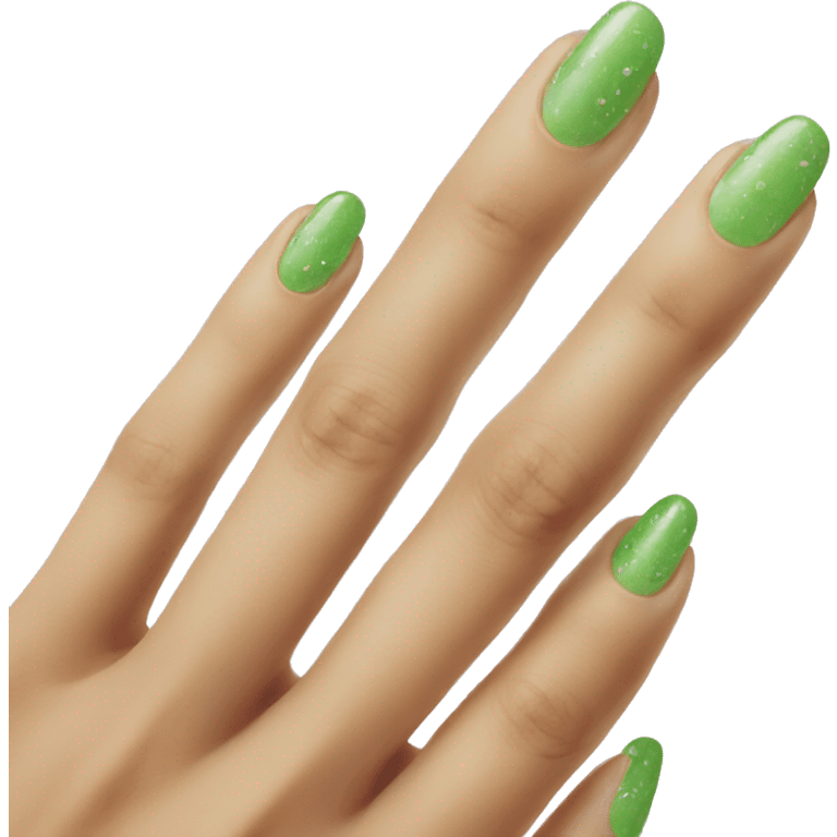 cute green nails  emoji