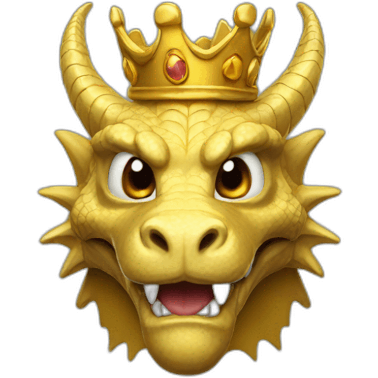 Gold head dragon with crown emoji