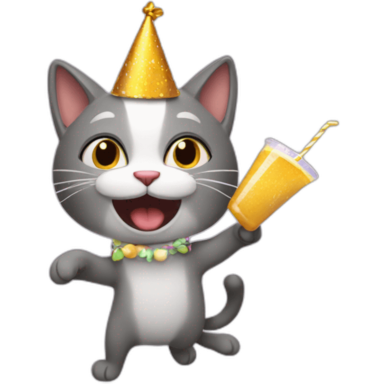 cat partying emoji