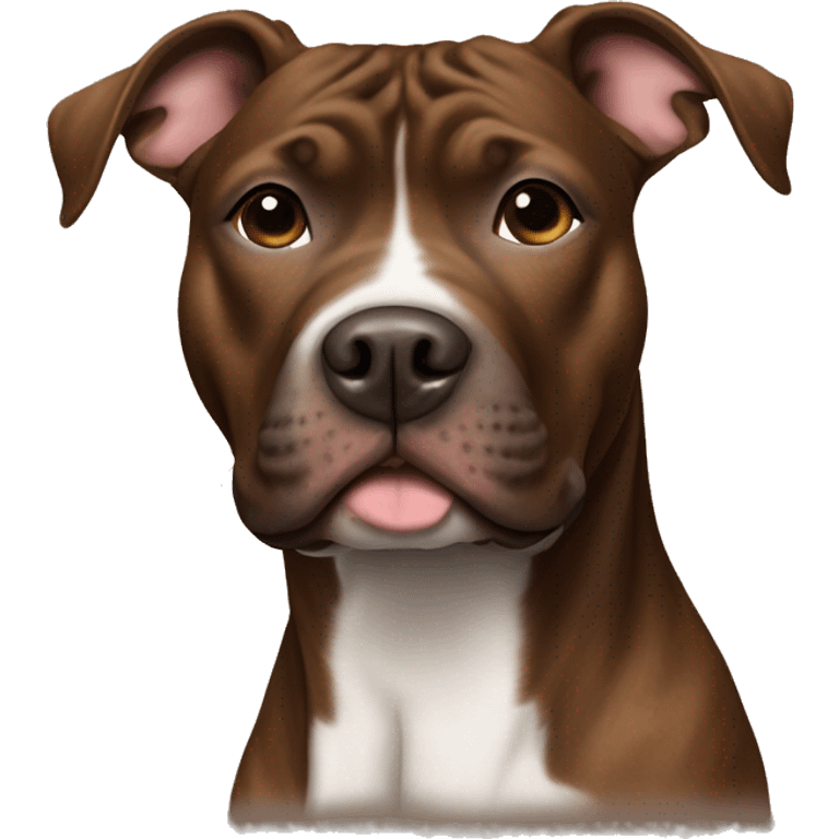 Dog pit bull brown brindle emoji