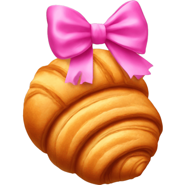 Croissant with a pink bow emoji