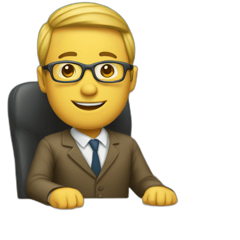 teacher sitting in his chair emoji