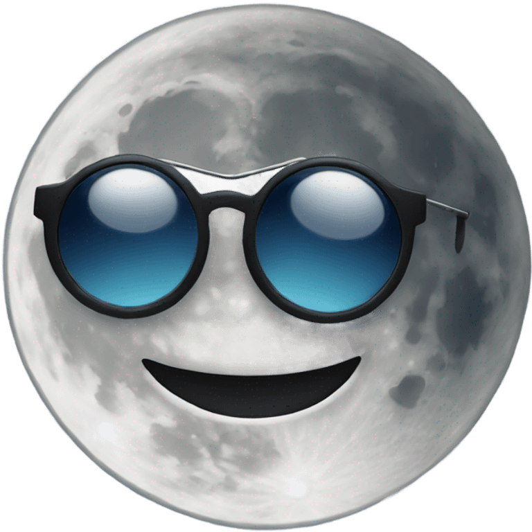 Moon with sunglasses  emoji