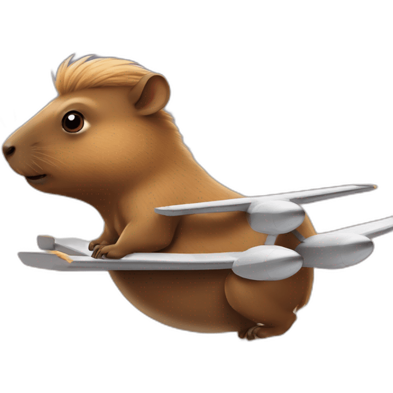 Capibara sur avion emoji