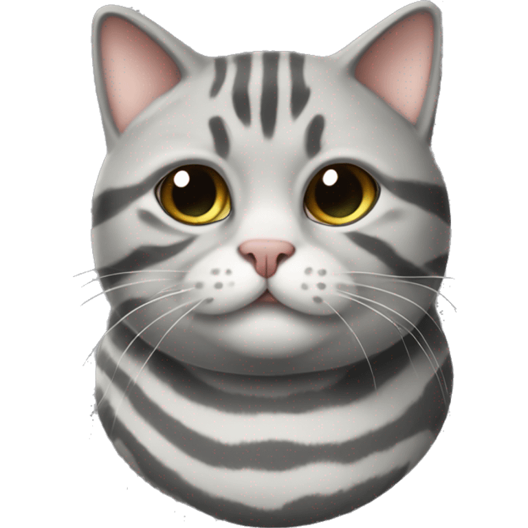 chubby gray striped cat with snub nose  emoji