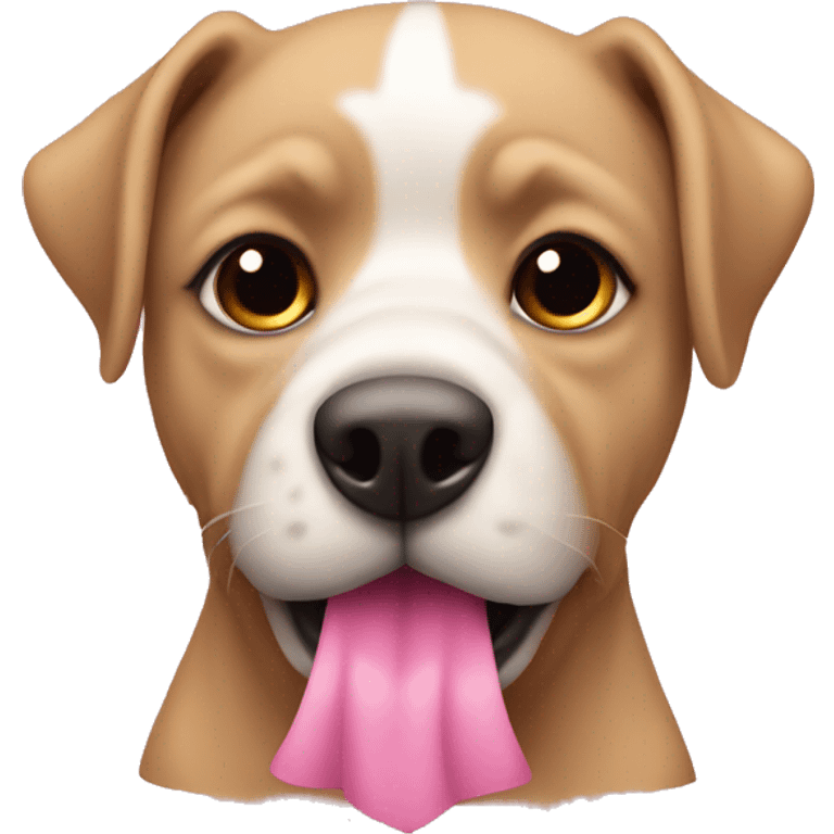 Perro con moño rosa emoji