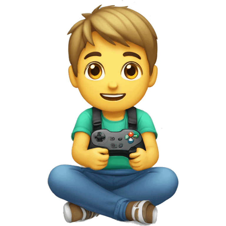 niño jugando videojuegos emoji