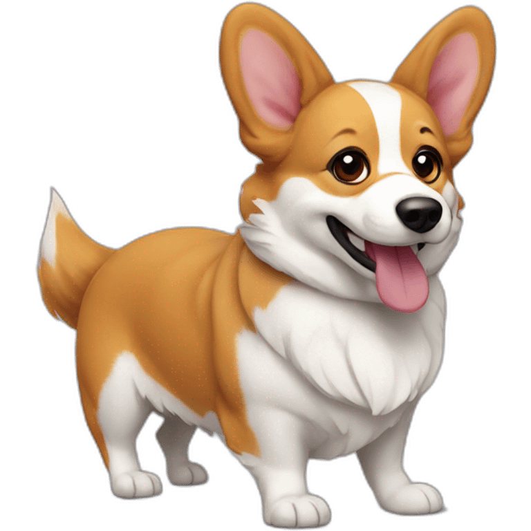 clown corgi emoji